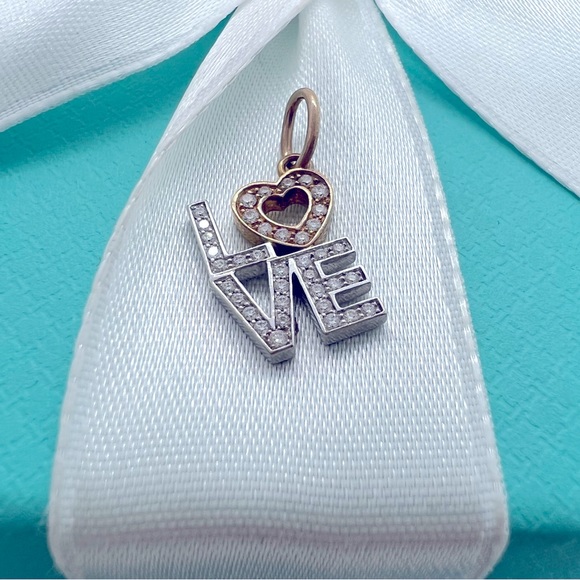 Tiffany & Co. Jewelry - Tiffany & Co. 18k Diamond Love Charm Retired